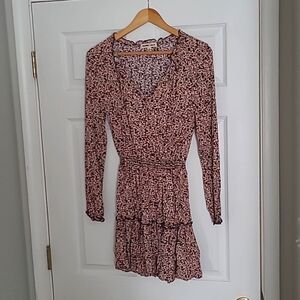 Charmed Hearts Leopard Print Tiered Dress Size S